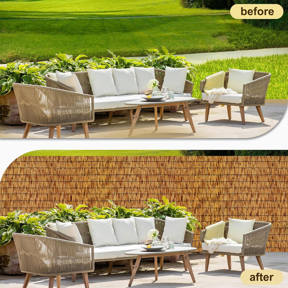 Natural Reed Fencing,Decorative Bamboo Fence Rolls Handwoven Friendly Sun Sha...