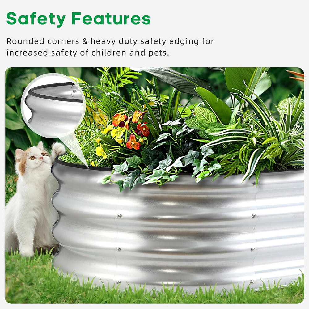 JERIA Raised Garden Bed,Galvanized Raised 2 Pcs 4×2×1ft Planter Boxes Outdoor...