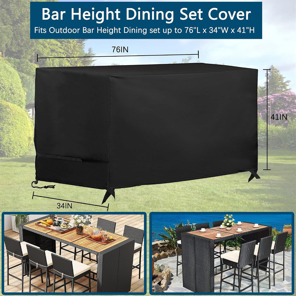 Bar Height Patio Set Cover, Bistro Set Cover for High Top Bar Table