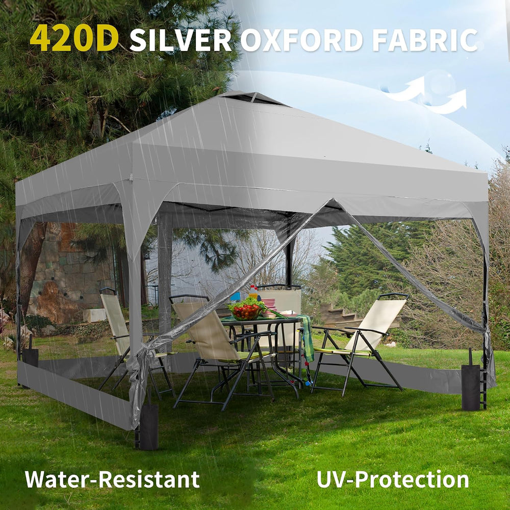 GDY 12x12 FT Pop Up Canopy Outdoor Tent with One Push Setup, Sunshine Setup G...