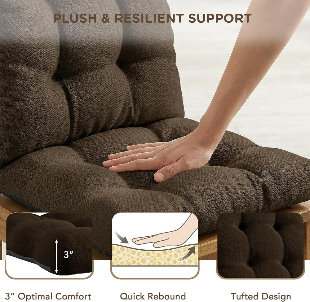 Codi Rocking Chair Cushions Indoor, Water-Resistant, Brown 1 Pack