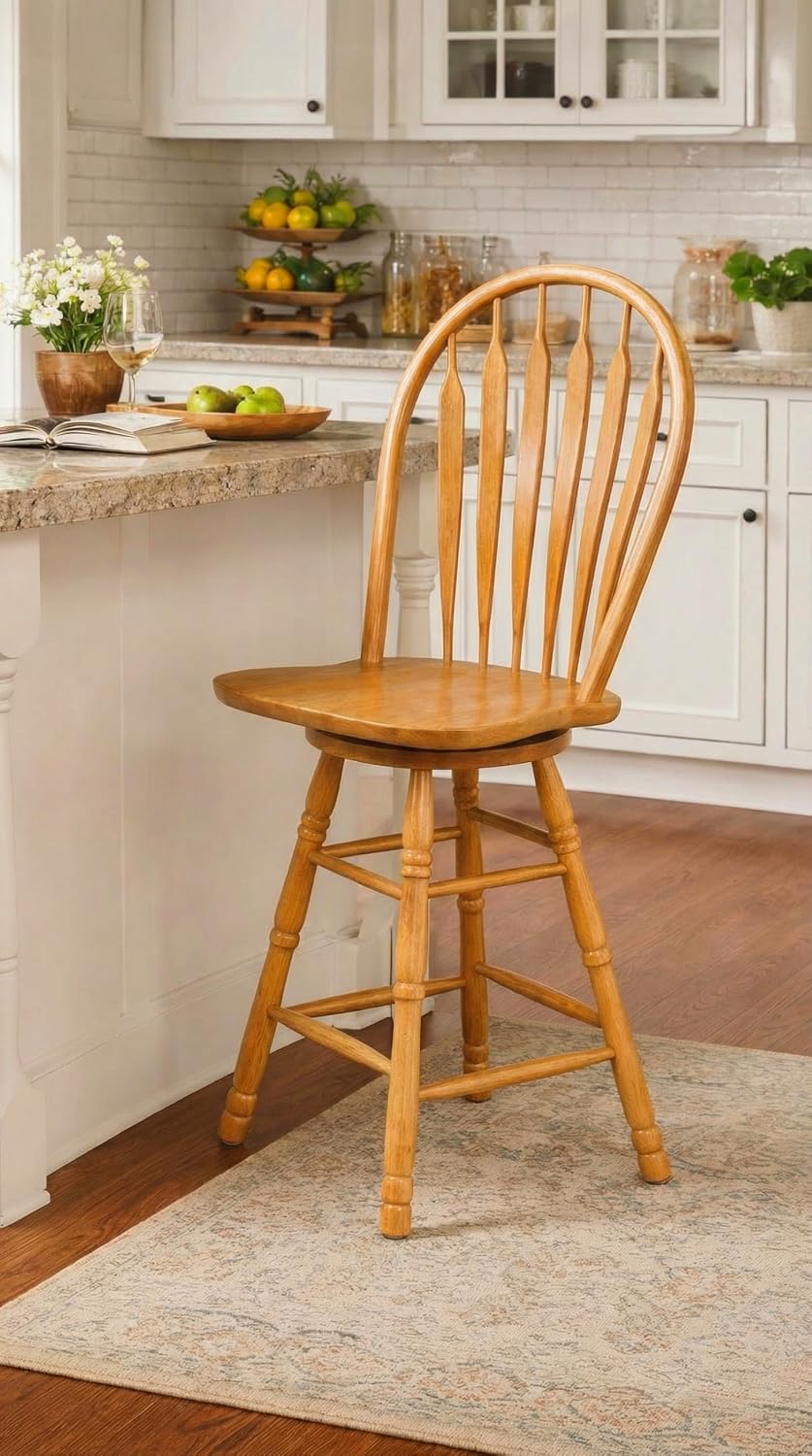 Sunset Trading Selections 24" Counter Height Swivel Barstool | Farmhouse...