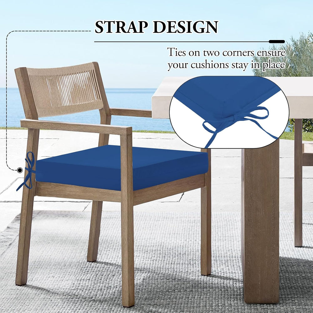 Wellsin Outdoor Chair Cushions for Patio Furniture, 3-Year Color Fastness Pat...