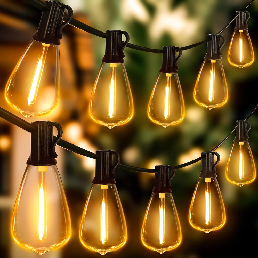 Ollny Outdoor String Lights 120FT with 60+2 Spare ST38 Vintage Bulbs, Shatter...
