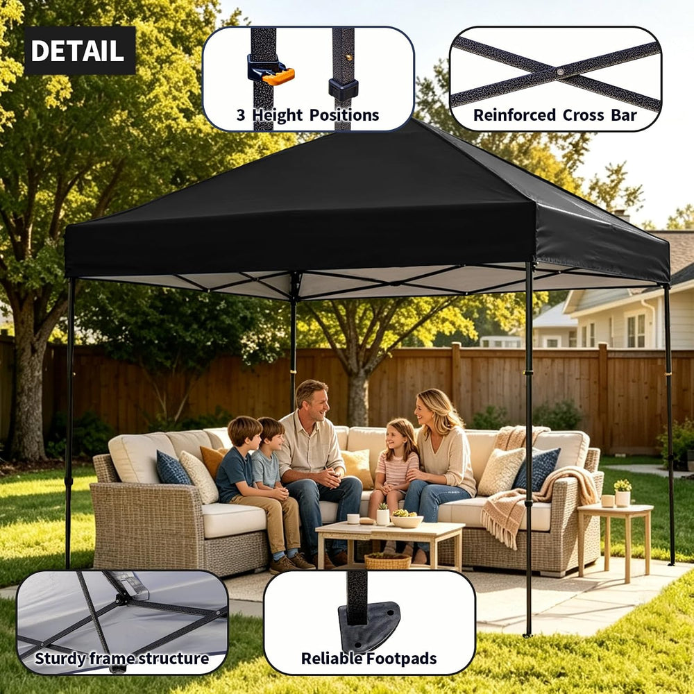 10x10 Pop Up Canopy Tent, Outdoor Portable Canopy(Black)