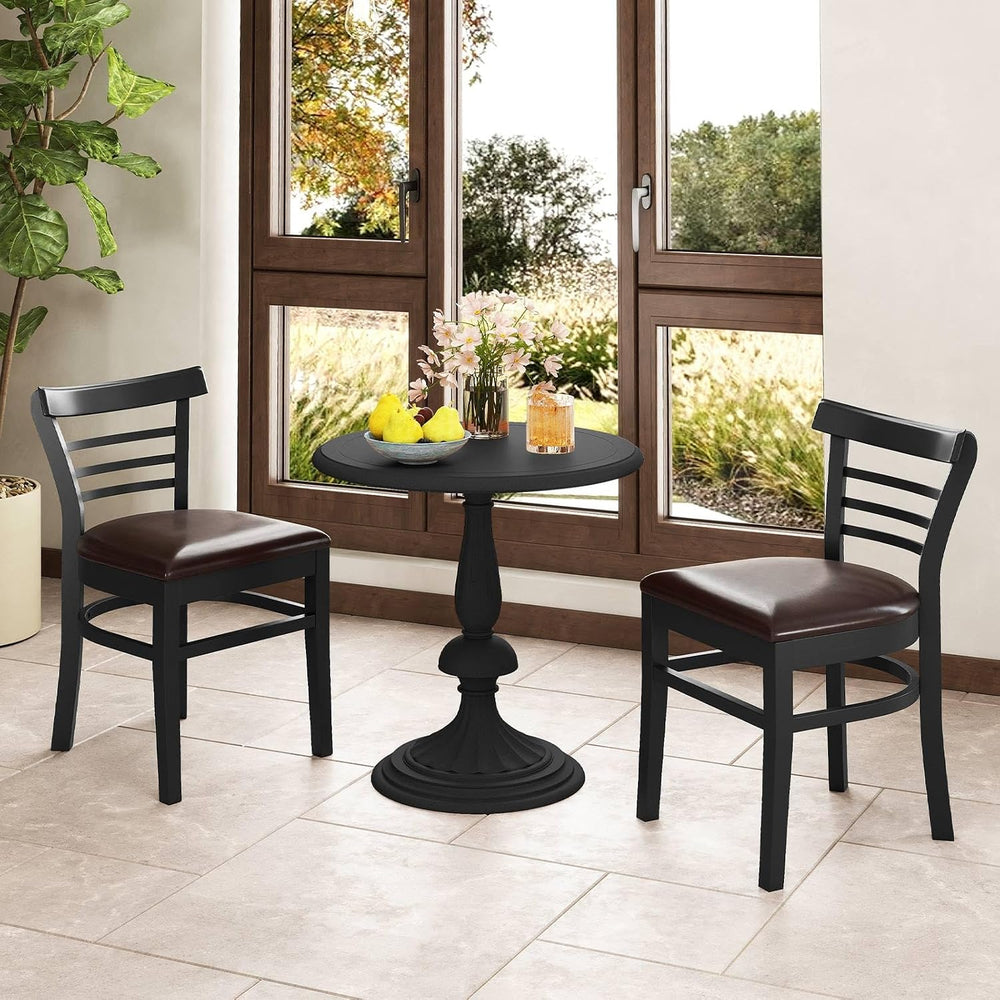 GOFLAME Wooden Dining Chairs Set of 2, PU Leather Upholstered Kitchen Chairs ...