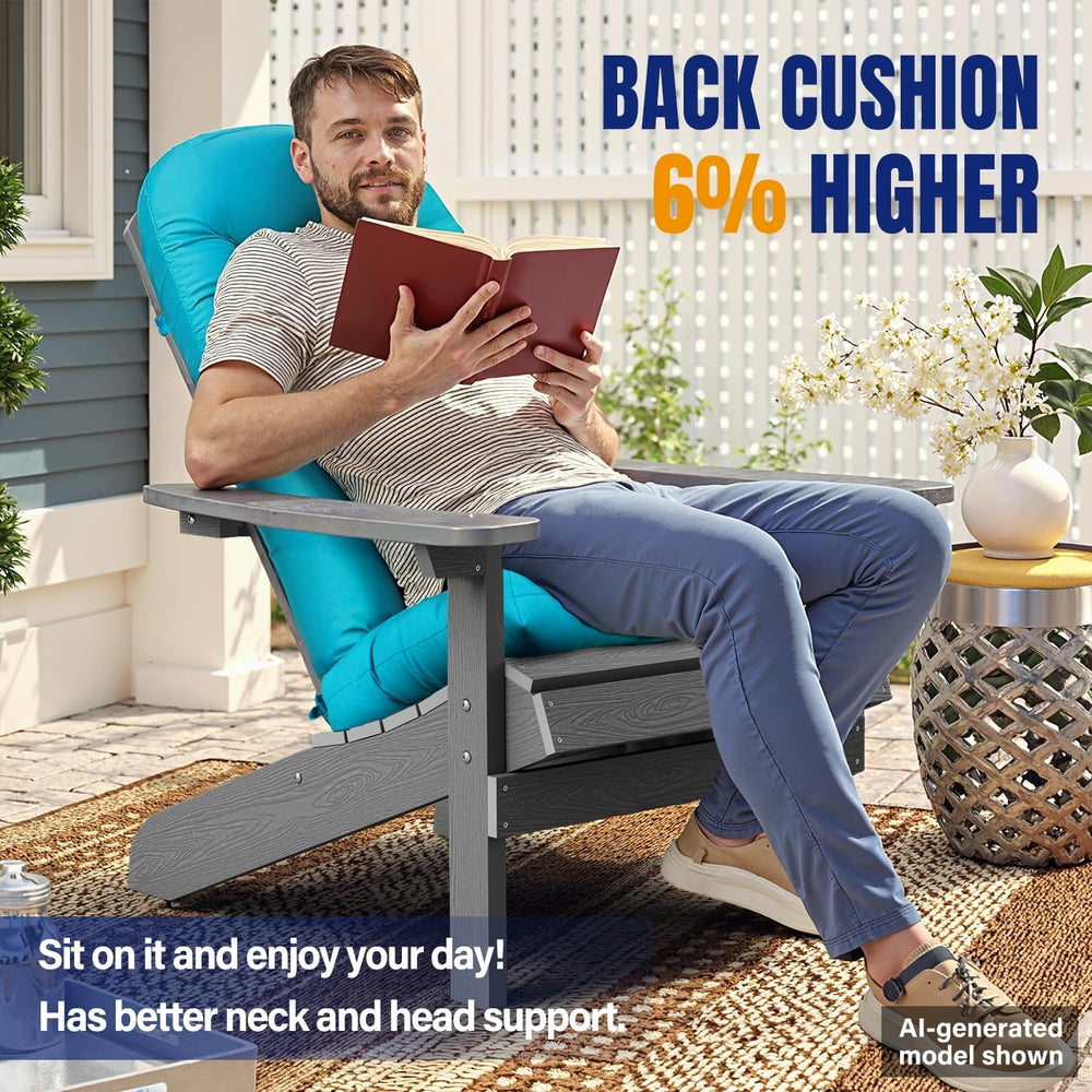 YEFU Adirondack Chair Cushion, 49x20 Rocking Chair Cushions Set of 2, Aruba