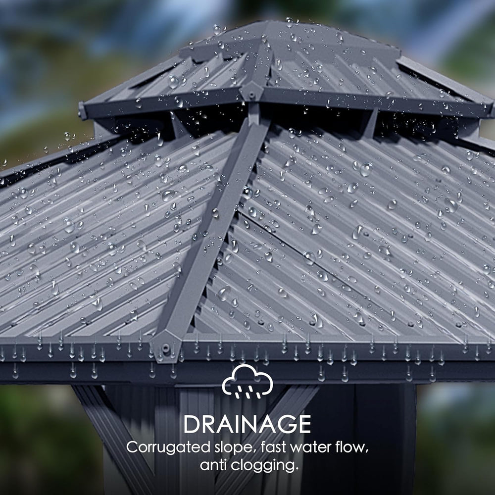 Kozyard Caesar 10'x12' Hardtop Gazebo - Permanent Metal Pavilion