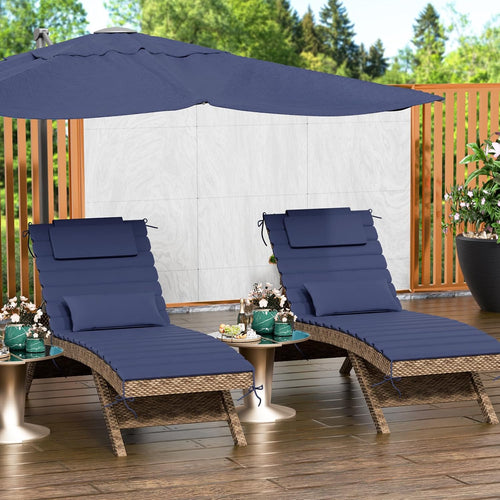 1.6" chaise lounge cushions outdoor set of 2 shown in use