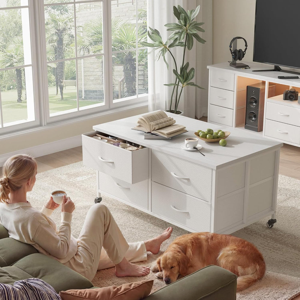 EnHomee Coffee Table with Storage, Modern Coffee Tables for Living Room with ...
