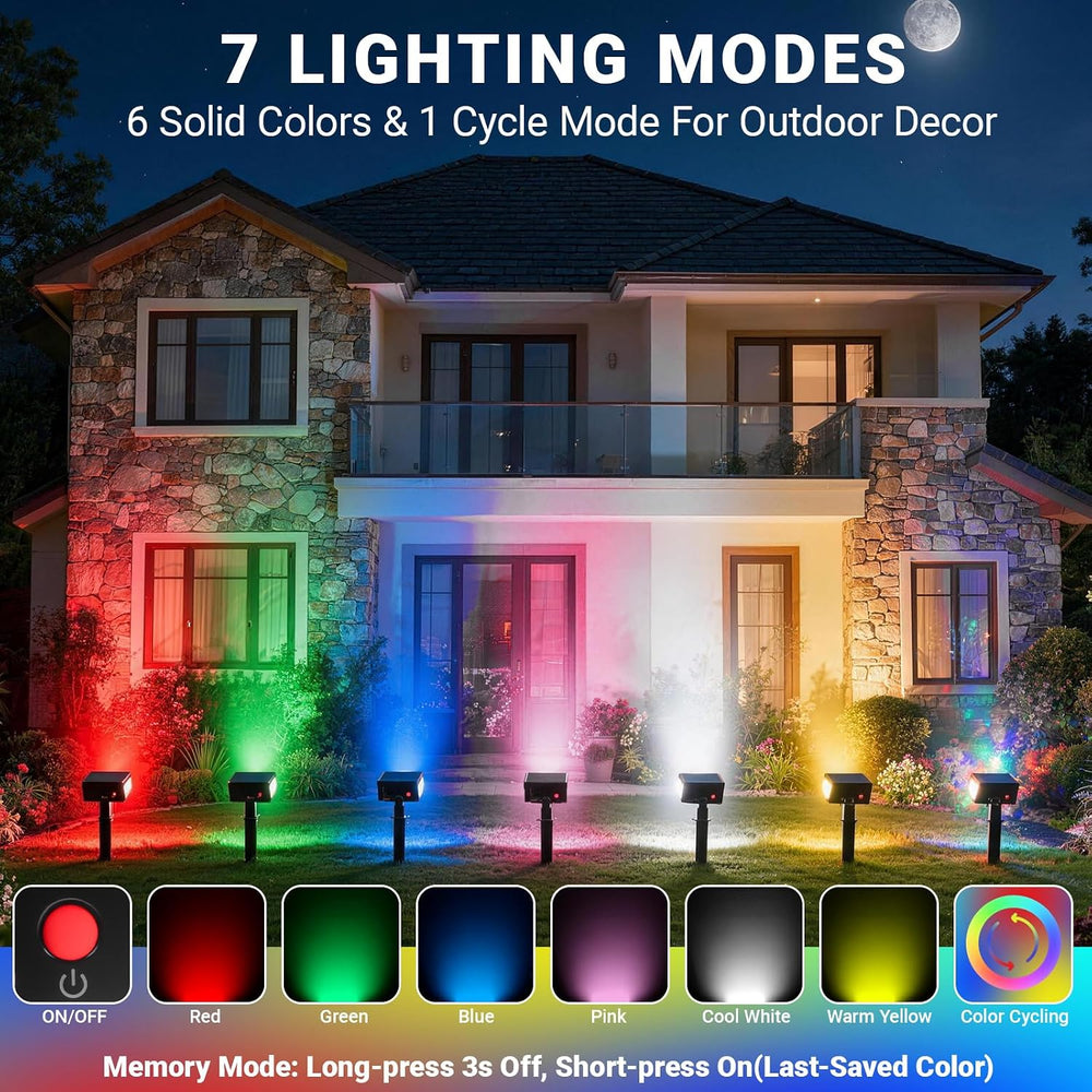 6Pack RGBW Solar Halloween Lights Outdoor Halloween Decorations