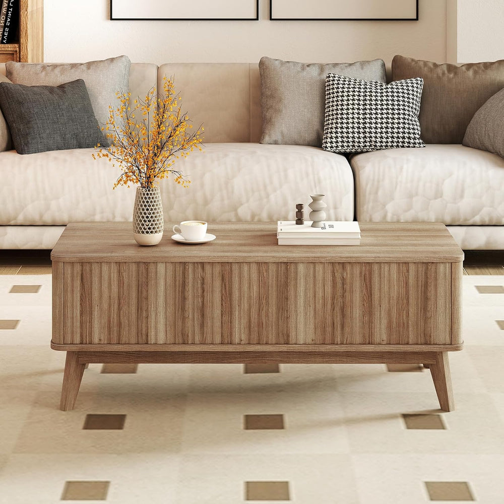 Giantex Lift Top Coffee Table with Storage, 43.5" Mid Century Modern Cen...
