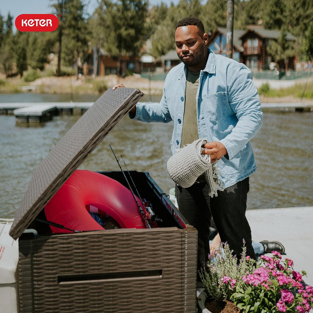 Keter Java 230 Gal Outdoor Storage Box for Patio and Pool Accessories