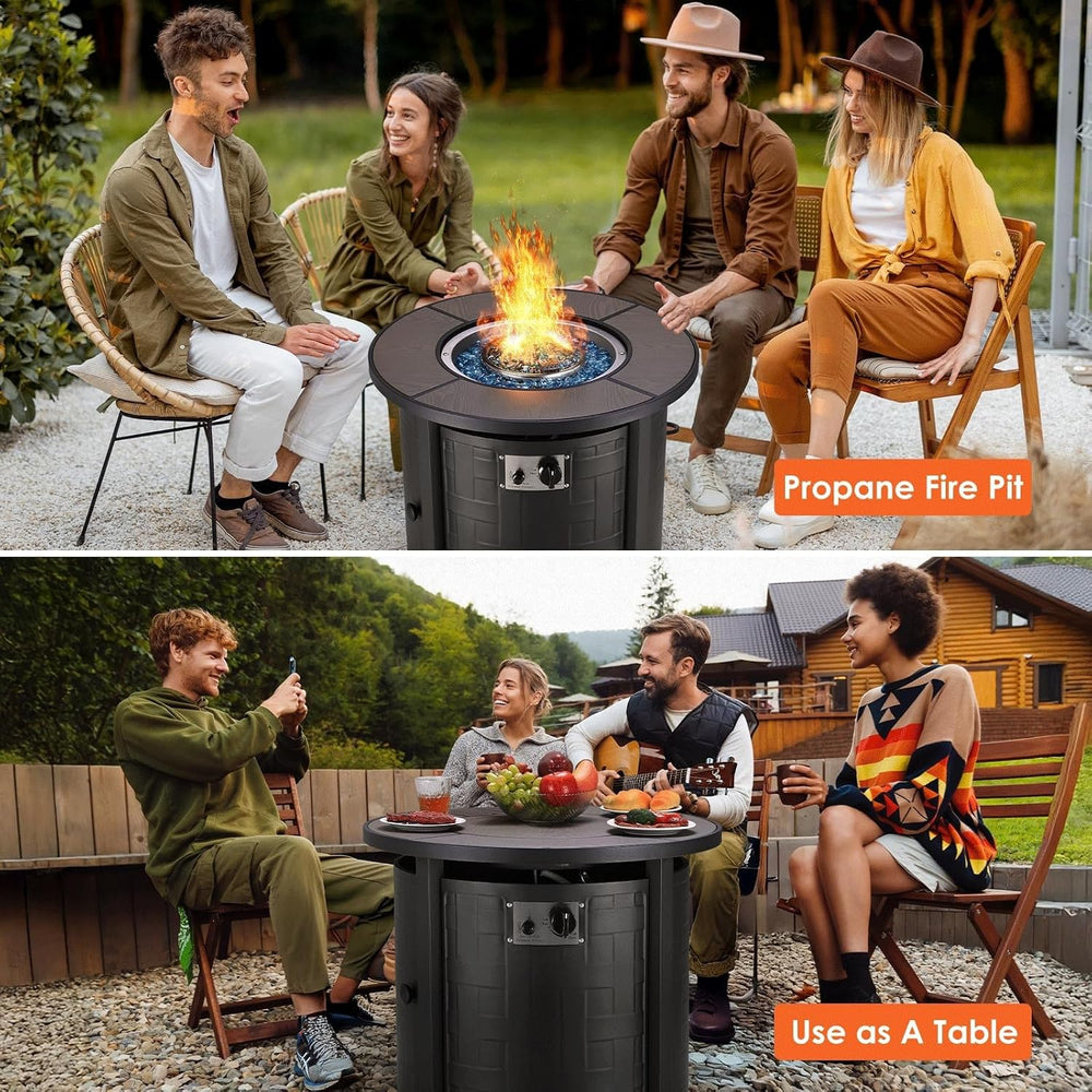 TLGREEN 30-Inch Round Propane Fire Pit Table, 50,000 BTU