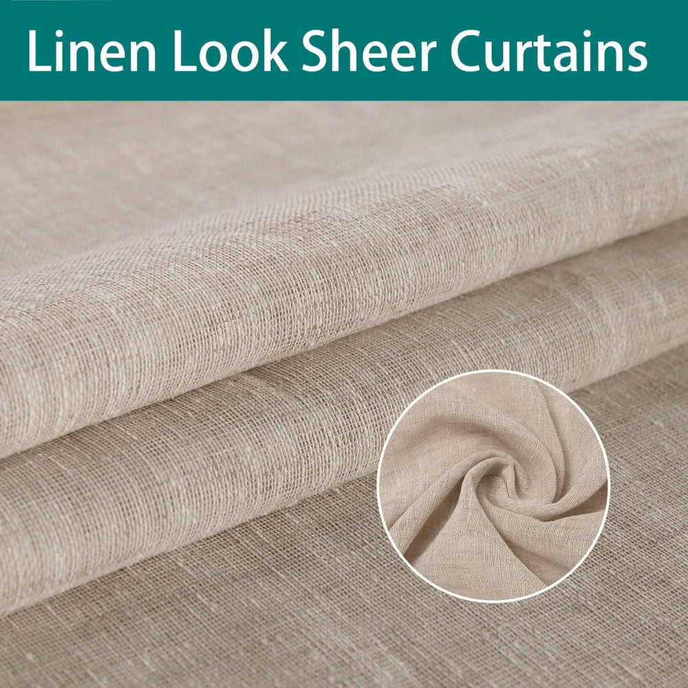 LORDTEX Burlap Linen Look Outdoor Curtain for Patio 2 Panels