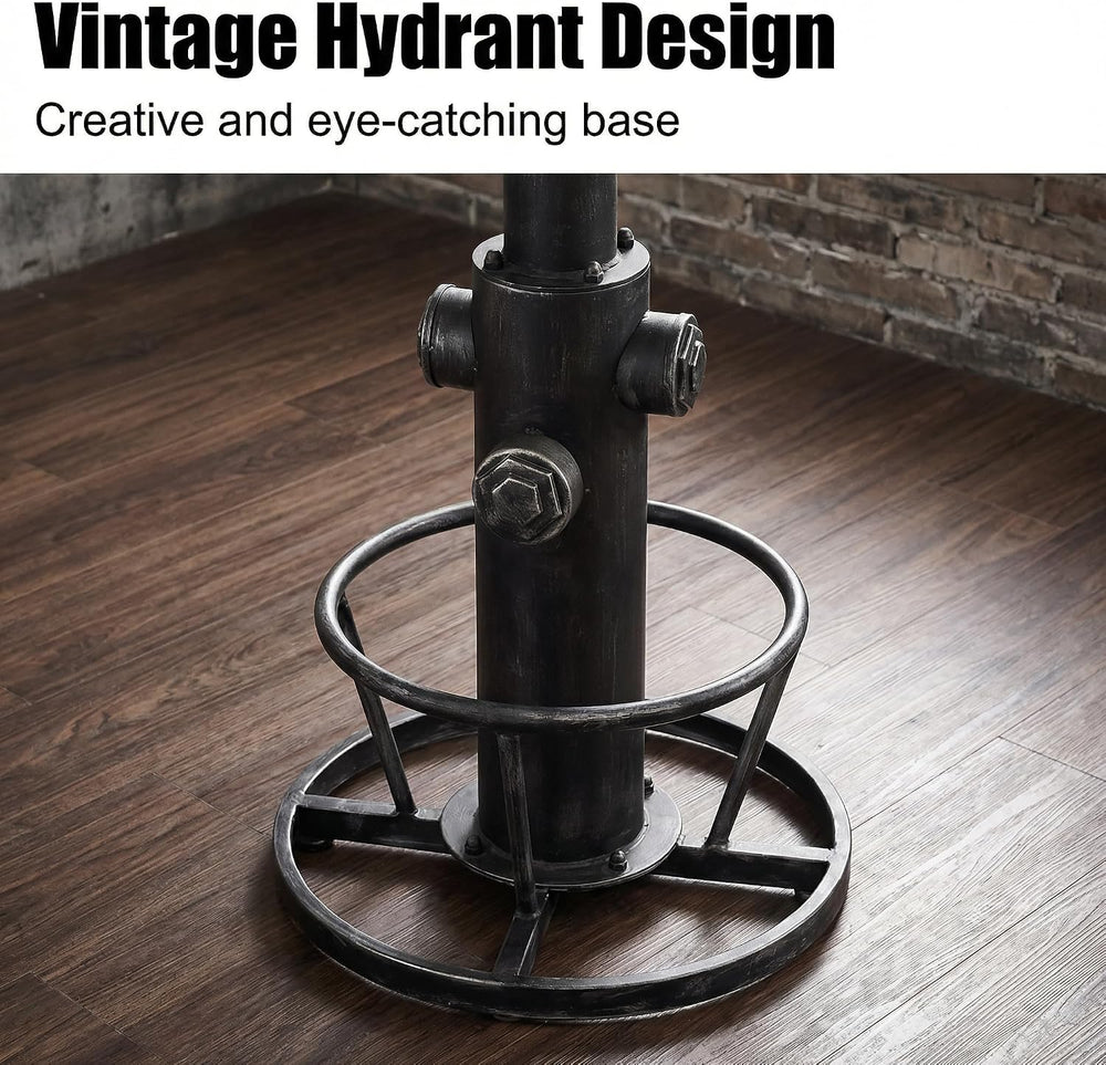 LOKKHAN Industrial Bar Table 38.6"-48.4" Height Adjustable Swivel R...