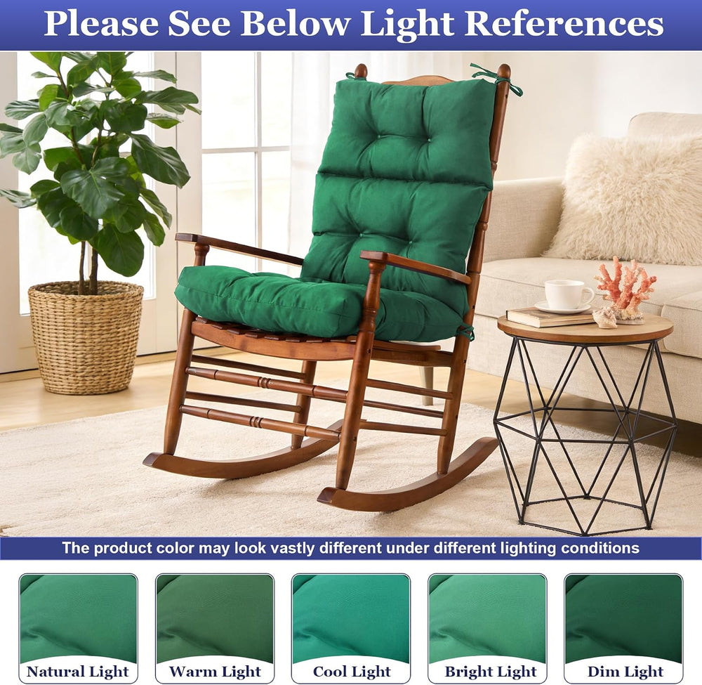Rocking Chair Cushion, Waterproof and Fade-Resistant Adirondack Rocker Cushio...
