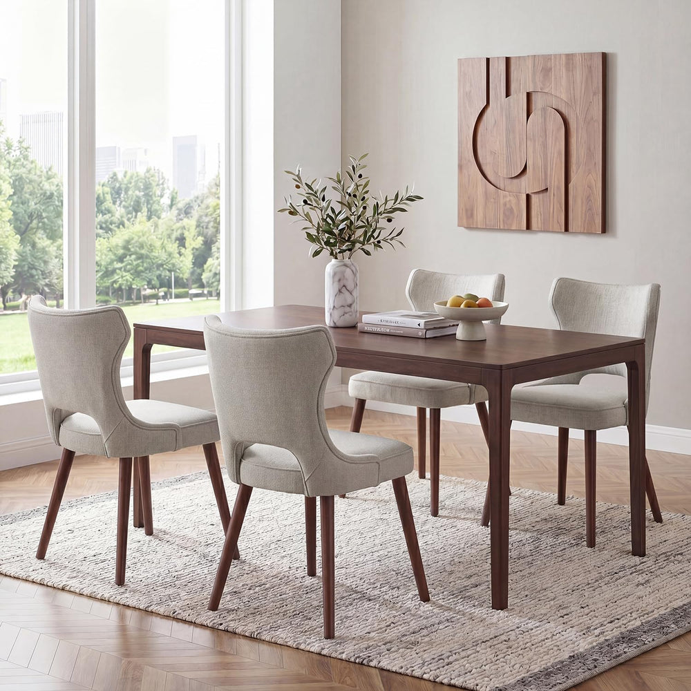 Wooden Dining Chairs Set of 4, Mid Century Dining Room Chairs with Solid Wood...