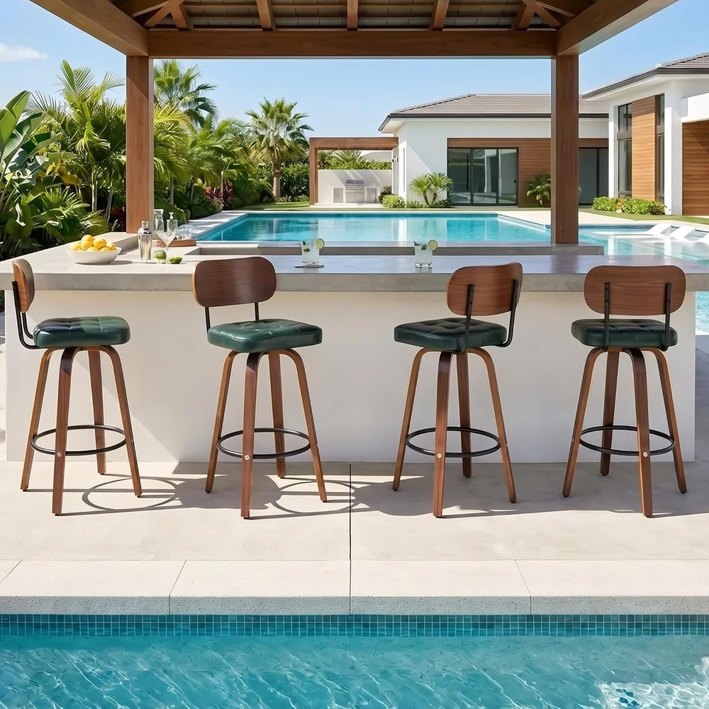 KEEZY Bar Stools Set of 2, 30''Counter Height Barstools with Backrest...