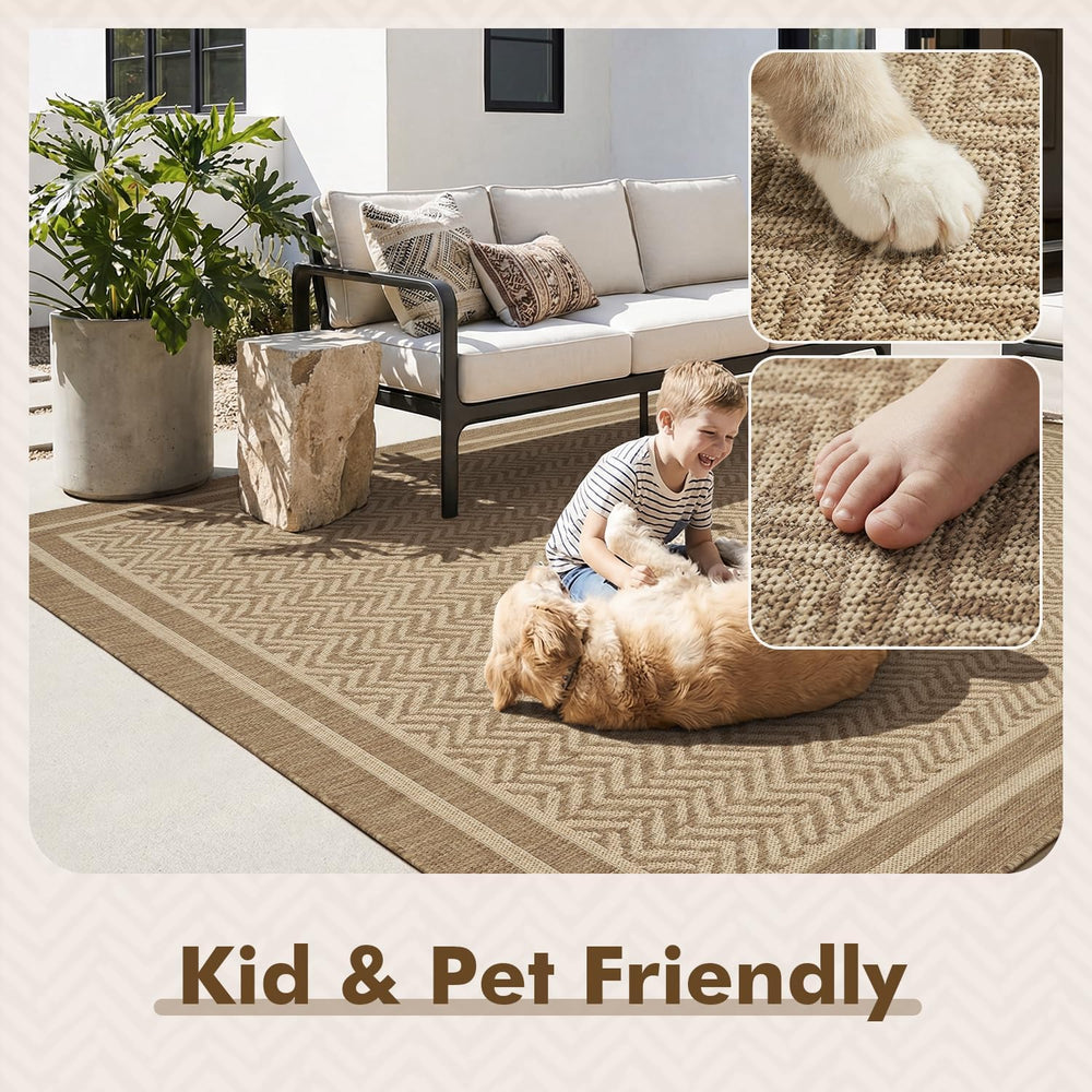 MontVoo-Outdoor Rug-Patio Rug 5x7 Polypropylene Indoor Outdoor Rugs Outdoor C...