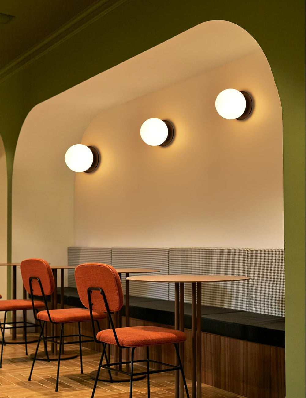 Wall Sconces, 1 Light Modern Globe Sconce in Matte Black, Wall Light for Bedr...
