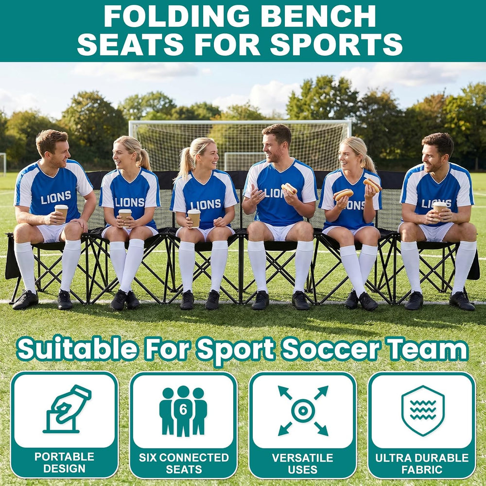 1MORE Folding Bench, Portable Foldable Sideline Bench for Team with Carry Bag