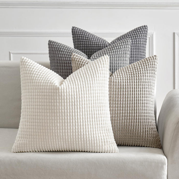 MIULEE Neutral Decorative Pillow Covers 20x20 Inch Set of 4 Modern Grey