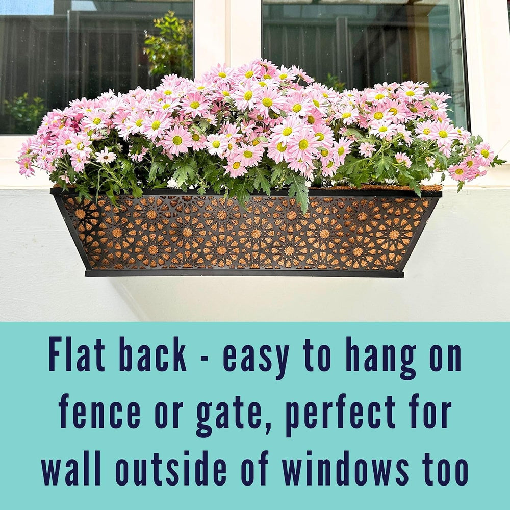 LaLaGreen Window Planter Boxes Outdoor (24 Inch, 4 Pack) Large Fence Hanging ...