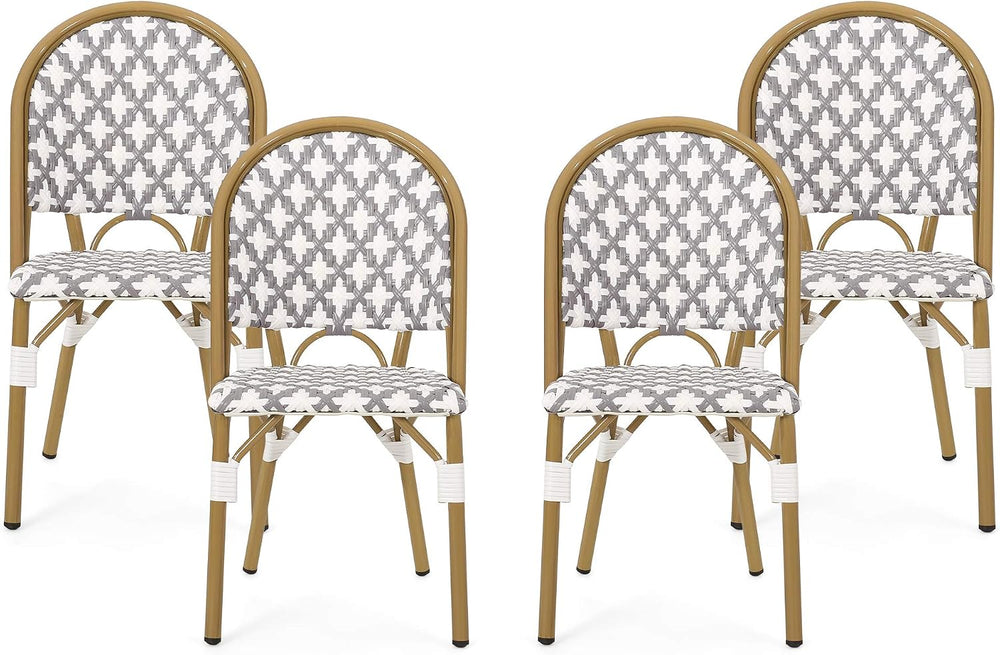 Christopher Knight Home Darcy Outdoor French Bistro Chair (Set of 4), Gray + ...