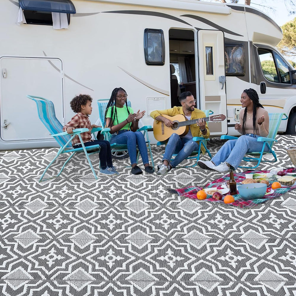 Alfolo Outdoor Rug 9x12 for Patios Clearance,Outdoor Plastic Straw Rug,Waterp...