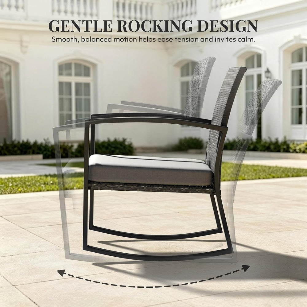 WWR Rocking Patio Bistro Sets 3 Piece - All-Weather - Conversation Furniture ...