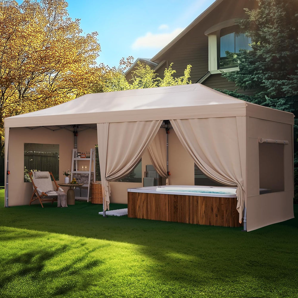 Quictent 10x20FT Pop Up Canopy Tent with Sidewalls