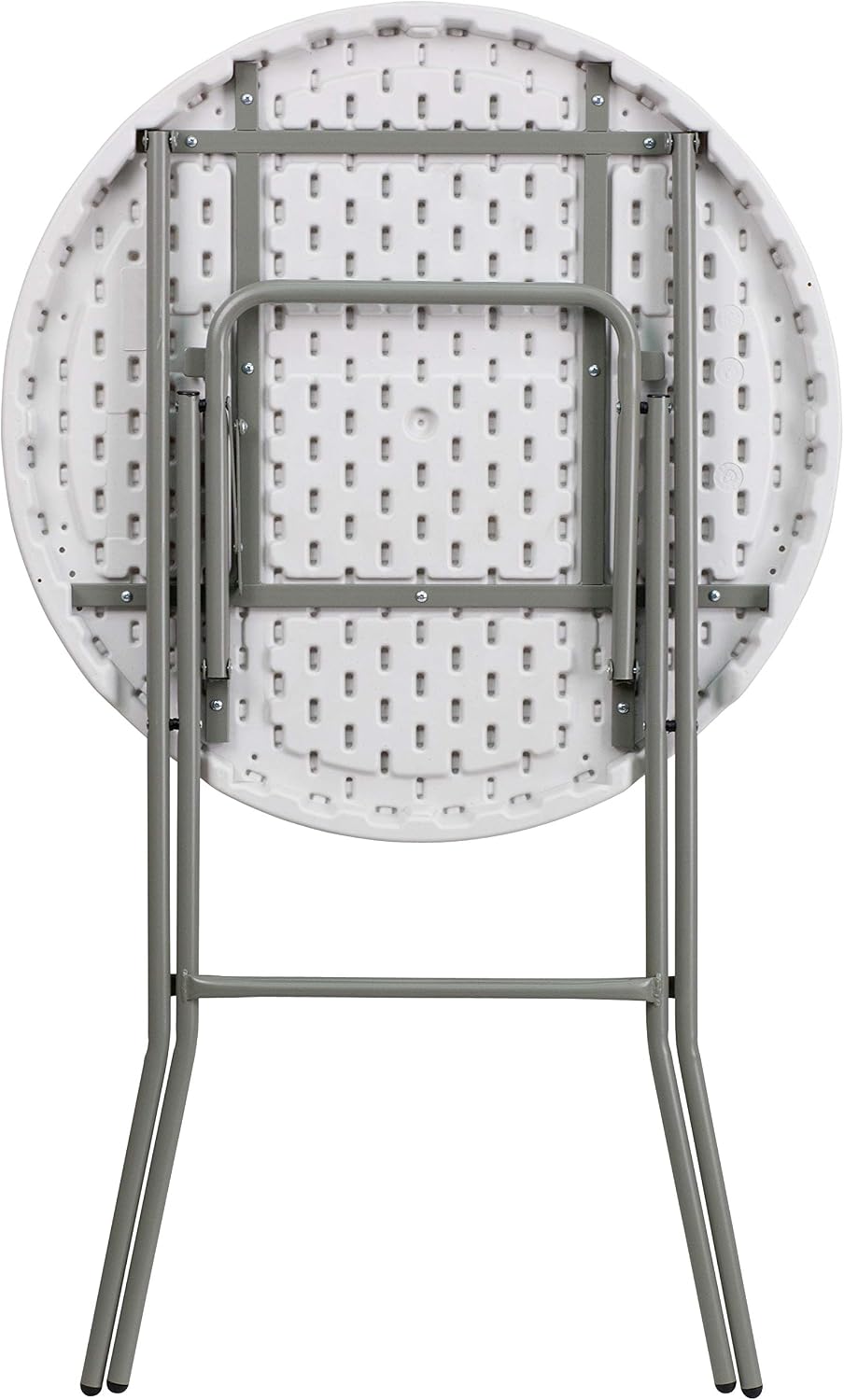 Flash Furniture 2.6-Foot Round Granite White Plastic Folding Table