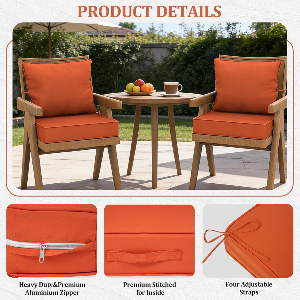 22x24“ Outdoor Deep Seat Cushions Set of 2, Patio Replacement Foam Cushions f...