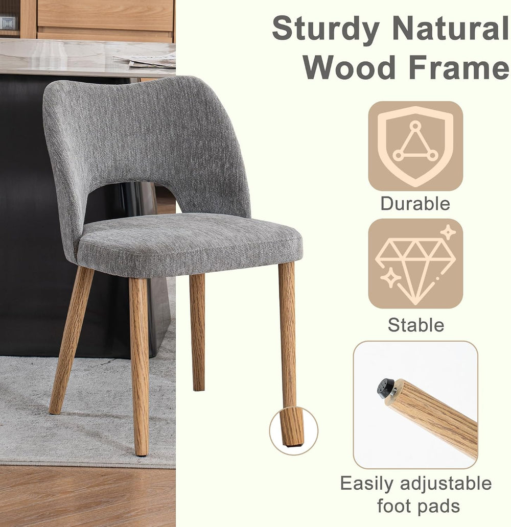 Modern Dining Chairs Set of 2, Upholstered Fabric Kitchen Chairs with Butterf...