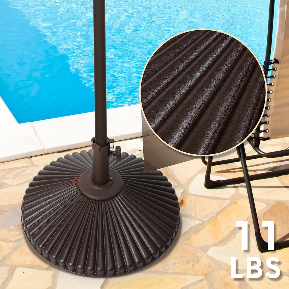 Abba Patio Umbrella Flower Base, Round Sunburst Outdoor Umbrella Stand, Table...
