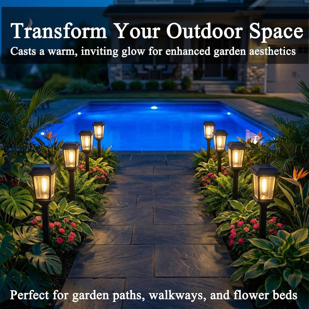 12 Pack Solar Lights Outdoor, Modern Solar Pathway Lights Outdoor, Waterproof...