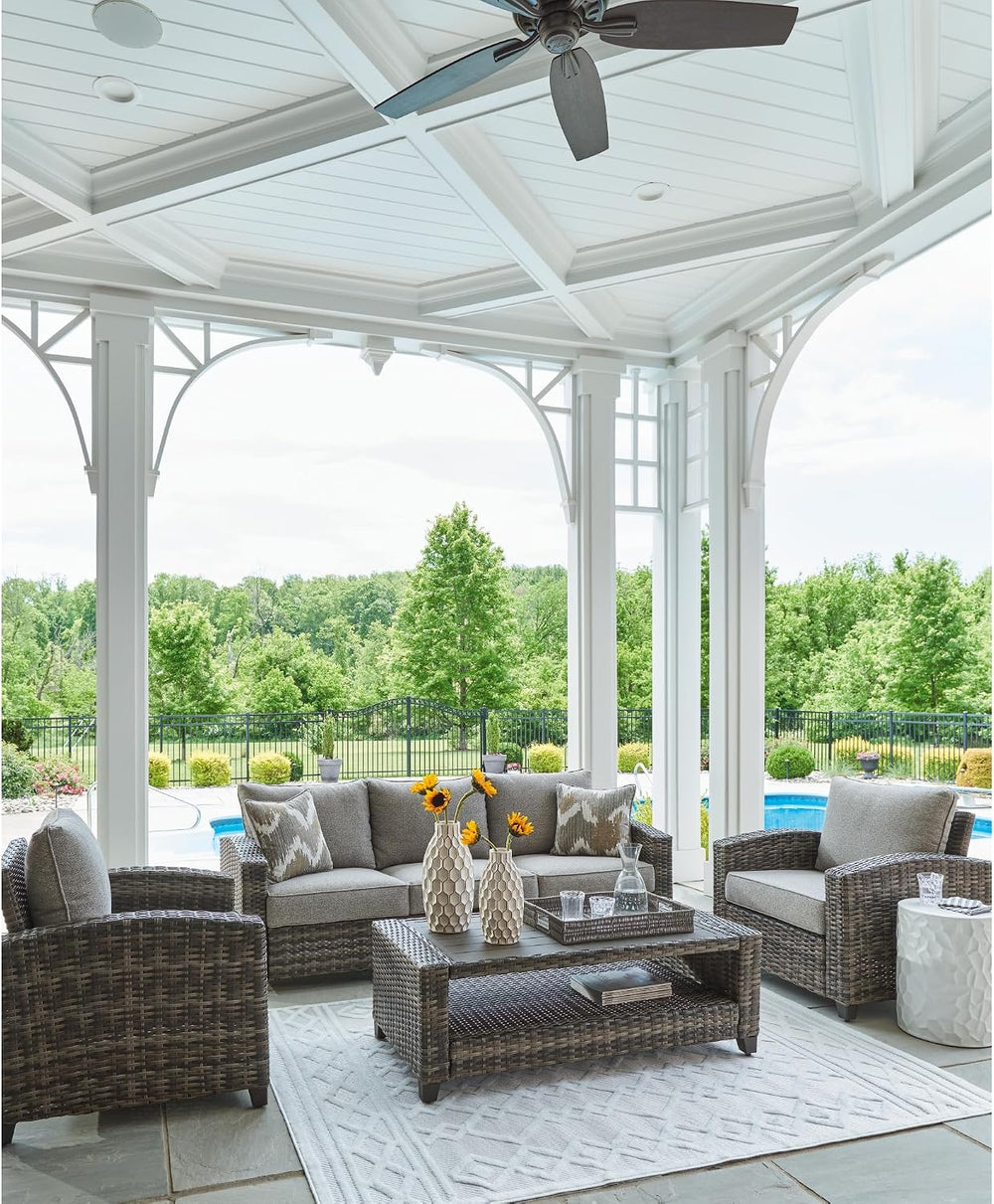Signature Design by Ashley Oasis Court 4-Piece Patio Furniture Set, Gray