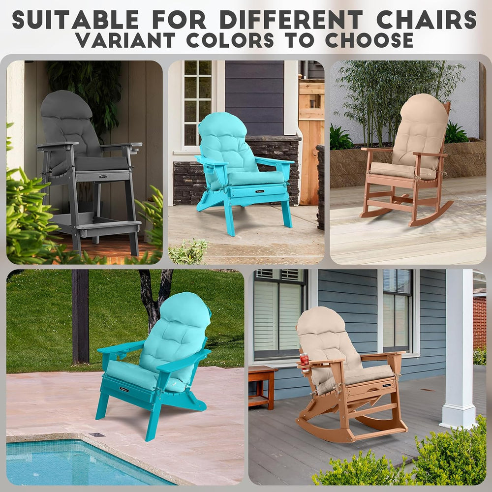FUNBERRY Adirondack Chair Cushions Set of 2, Cushions for Rocker with Ties