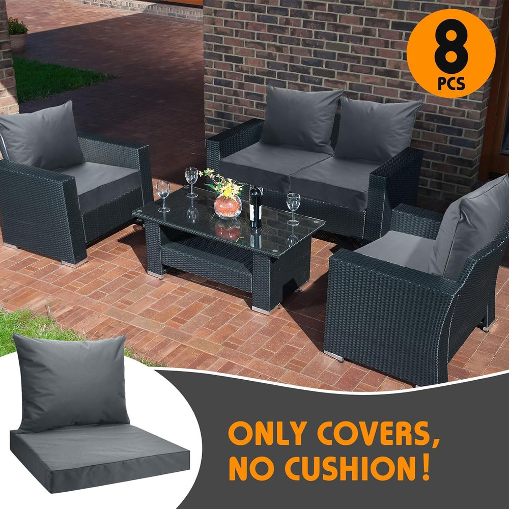 All Smiles Outdoor Patio Furniture Chair Cushion Covers 4Pcs,Navy Blue
