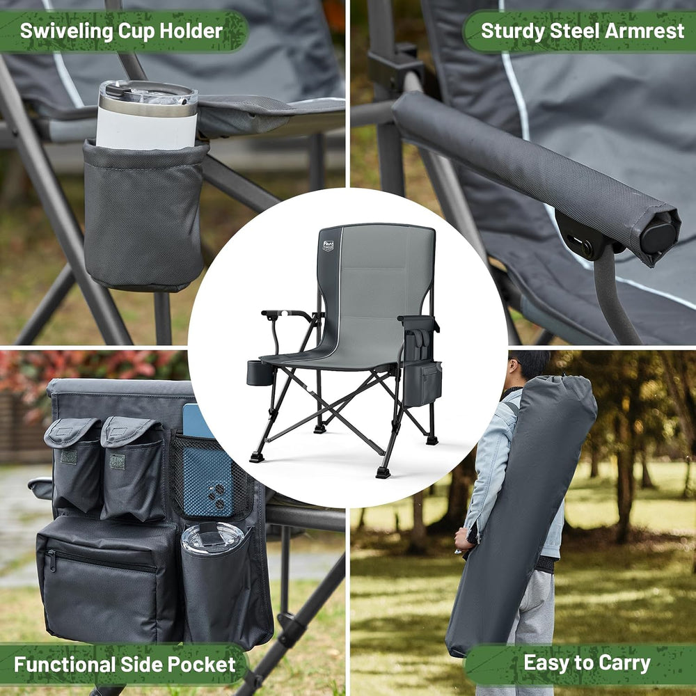 TIMBER RIDGE Oversized Folding Camping Chair High Back Heavy Duty for Adults ...