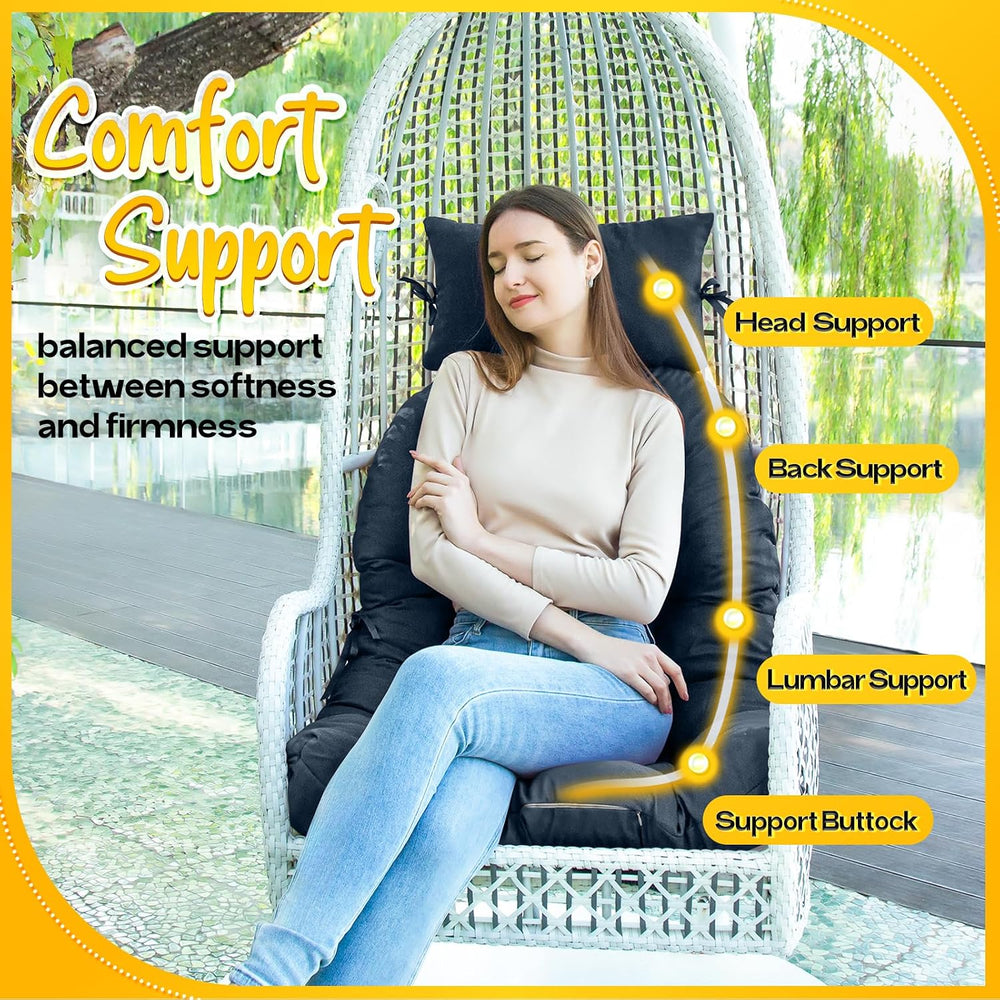 MAGIC ELEPHANT Egg Chair Cushion, Memory Foam Hanging Egg Chair Cushion Repla...