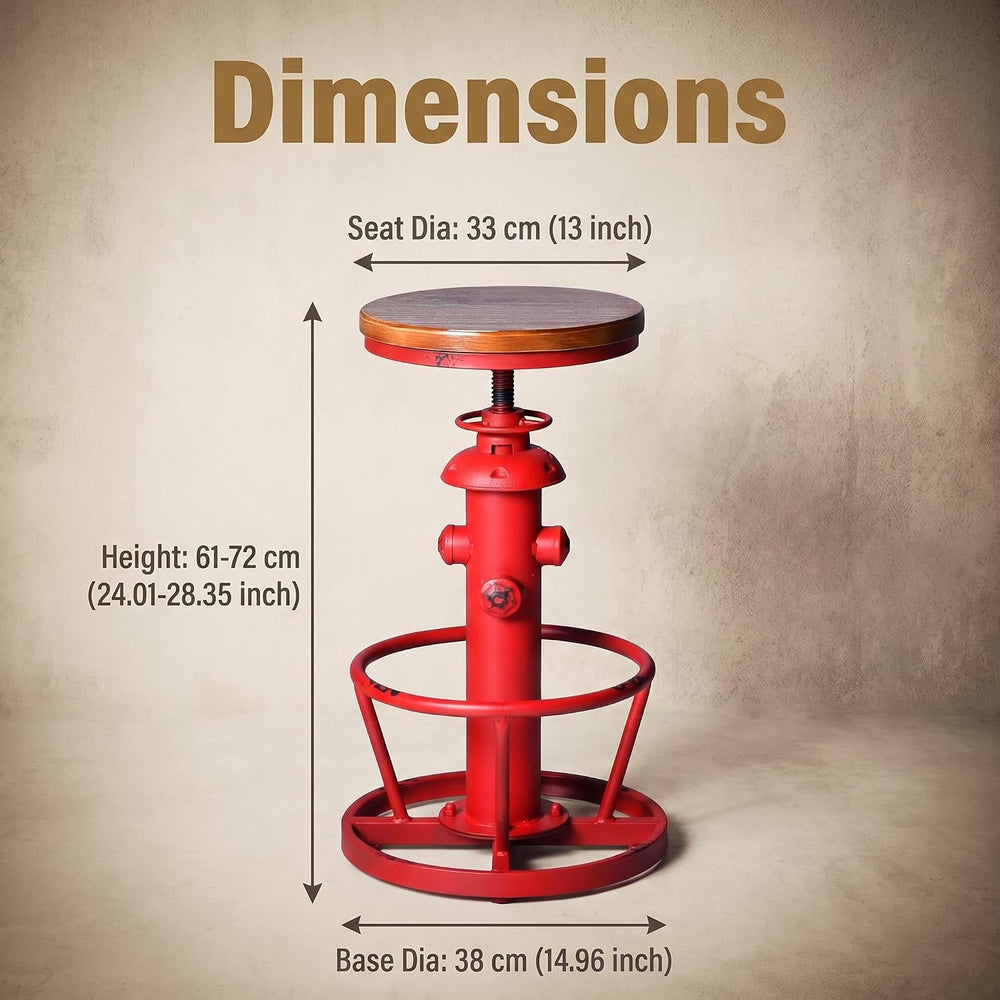 Topower Antique Industrial Round Bottom Adjustable Height Cafe Coffee Retro V...