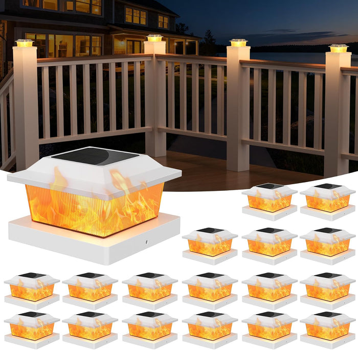 Solar Post Cap Lights, White, 4x4/5x5, 18-Pack