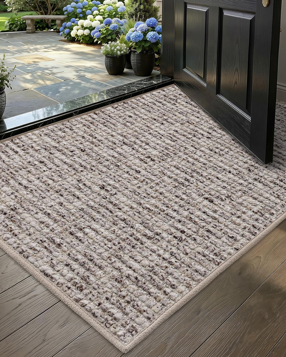Color&Geometry Tweed-Style Thin Indoor Door Mat, 24"x36", Dirt ...