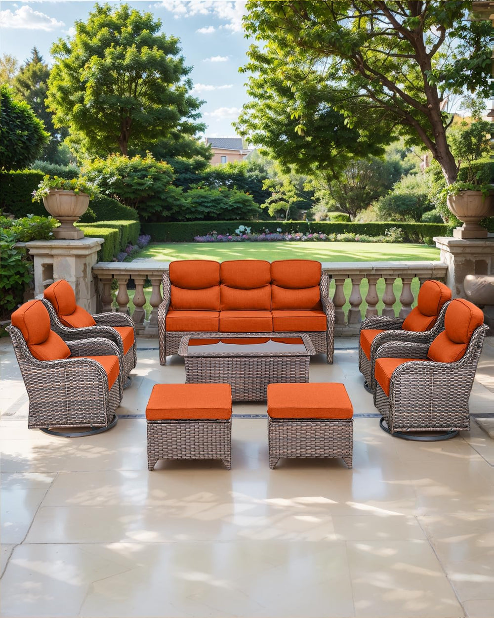 Luxury 6 Inch Smile Outdoor Cushions - 1 Set 24x24 Deep Seat Water-Resistant ...