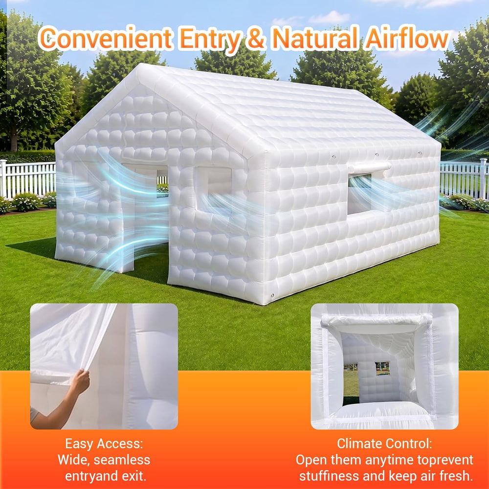 CZGBRO Inflatable Nightclub 20x16.5x12 FT, Large Party Tent with 2 Doors &amp...