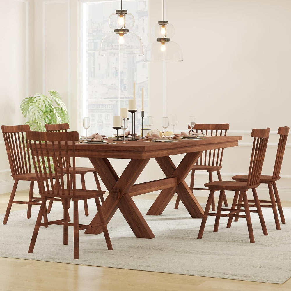 Windsor Dining Chairs Set of 2, Farmhouse Kitchen & Dining Room Chairs wi...
