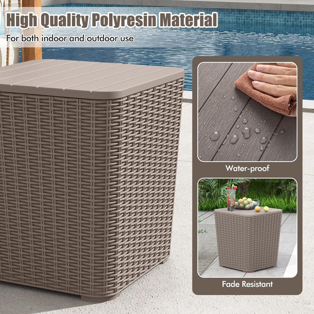 Tangkula 11.5 Gallon Water-proof Deck Box, Outdoor Patio Storage Box w/Remova...