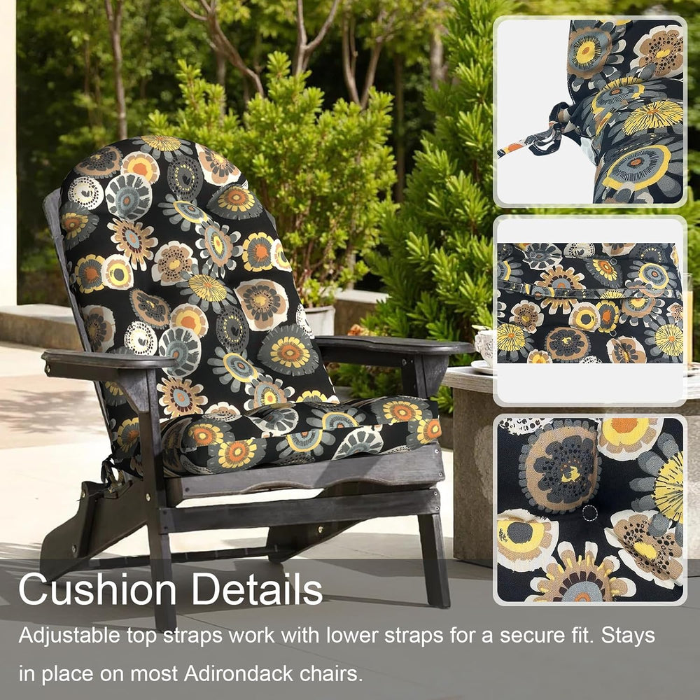 LVTXIII 2 Pack Outdoor Adirondack Chair Cushions, 44x19x4 Inch Water Repellen...